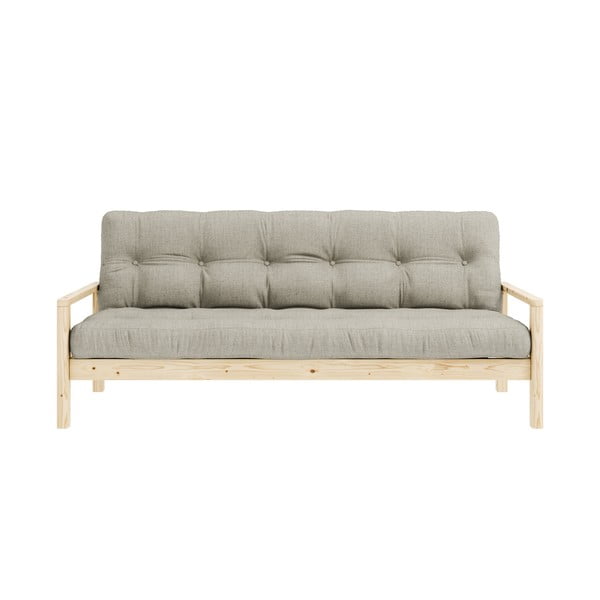 Bézs len kinyitható kanapé 205 cm Knob – Karup Design