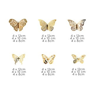 Butterflies Gold 36 db öntapadós aranyszínű pillangó - Ambiance