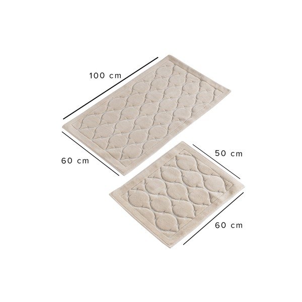 Bézs fürdőszobai kilépő szett 2 db-os 100x60 cm Dante – Foutastic-image-4