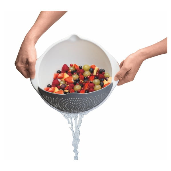 Fehér tál szűrővel 2v1, Ø 28 cm - Metaltex-image-3