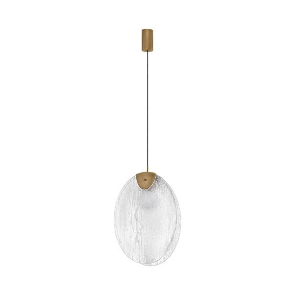Sárgaréz színű acél LED függőlámpa üveg búrával Shelina – Nova Luce