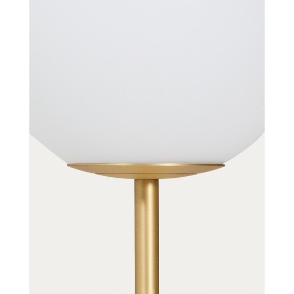 Fehér-aranyszínű állólámpa üveg búrával (magasság 155 cm) Brisia – Kave Home-image-2
