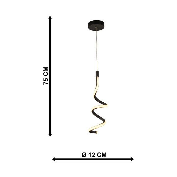 Fekete fém LED függőlámpa ø 12 cm Hilton – Squid Lighting-image-3