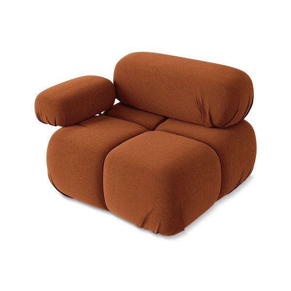 Narancssárga bársony kanapé modul (bal oldali) Lokua – Makamii-image-3