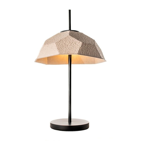 Mosen szürkésbarna asztali lámpa, újrahasznosított papír lámpabúrával - Design Twist