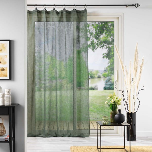 Khaki átlátszó függöny 140x240 cm Linka – douceur d'intérieur-image-2
