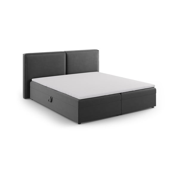 Sötétszürke ágyneműtartós boxspring ágy 180x200 cm Arendal – Cosmopolitan Design