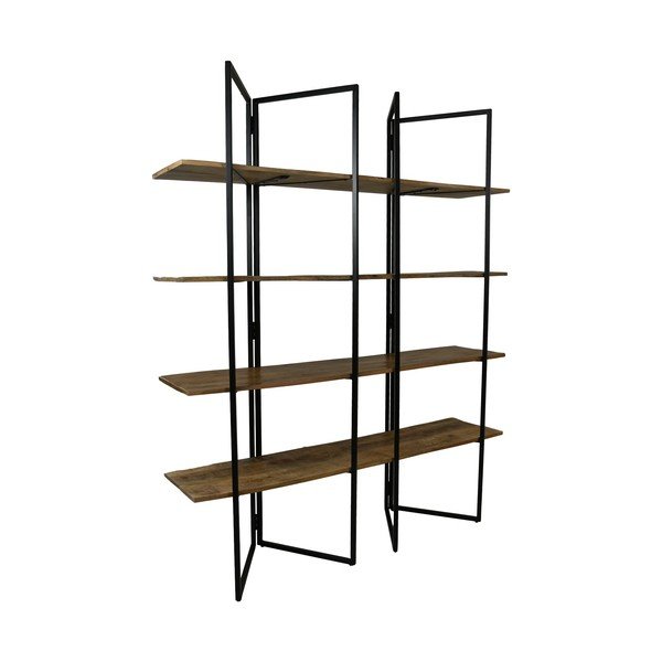 Fekete mangófa polcos állvány 165x200 cm - HSM collection-image-3