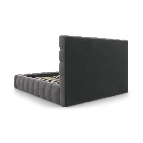 Szürke kárpitozott franciaágy tárolóhellyel, ágyráccsal 180x200 cm Bali – Cosmopolitan Design-image-4