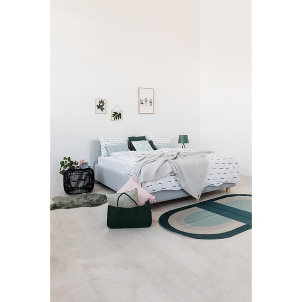 Leda világoskék kétszemélyes ágy tárolóhellyel, 180 x 200 cm - AzAlvásért-image-1