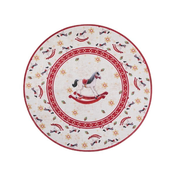 Piros kerek szőnyeg karácsonyi mintával ø 160 cm Toy's Delight Rocking Horse – Villeroy&Boch