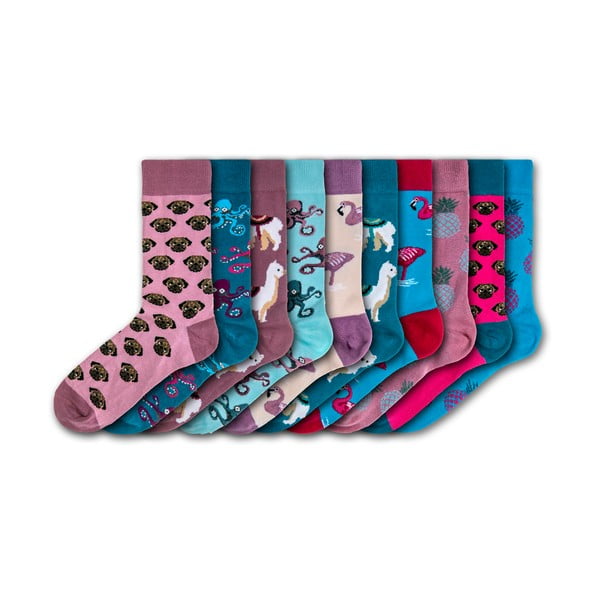 Funny Mix 10 pár színes zokni, méret 35 - 39 - Funky Steps