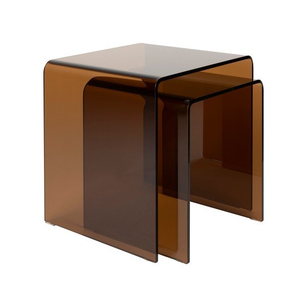 Üveg tárolóasztal szett 2 db-os 40x45 cm Vetro – Dutchbone