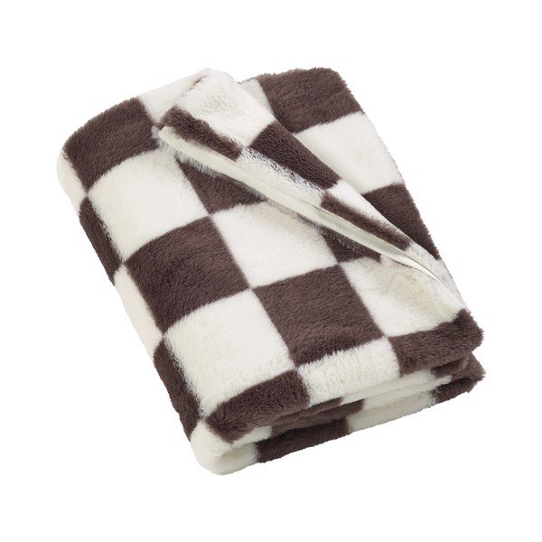 Fehér-sötétbarna takaró 130x170 cm Cosy Soft Checkerboard – Catherine Lansfield