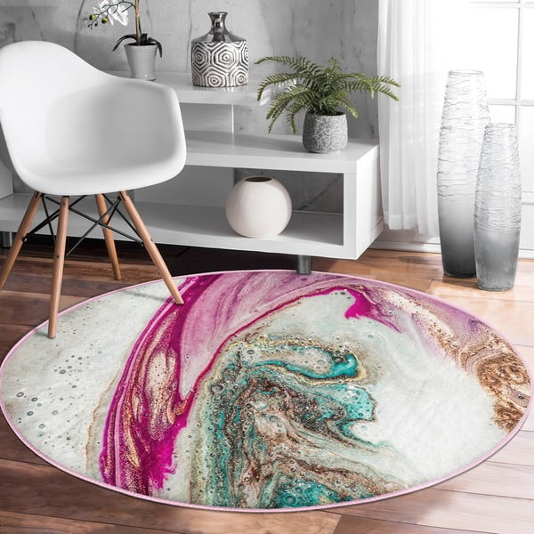 Mosható-robotporszívóval tisztítható kerek szőnyeg ø 120 cm Comfort – Mila Home-image-1