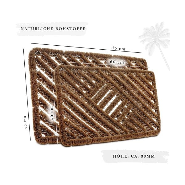 Kókuszrost lábtörlő 45x75 cm Coco Natural – Hanse Home-image-4