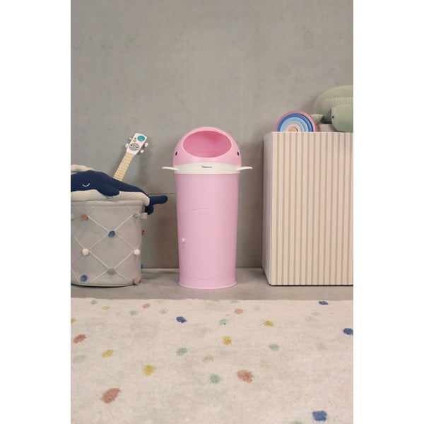 Rózsaszín műanyag szemetes pelenkákhoz 25 l Whale – Kindsgut-image-1