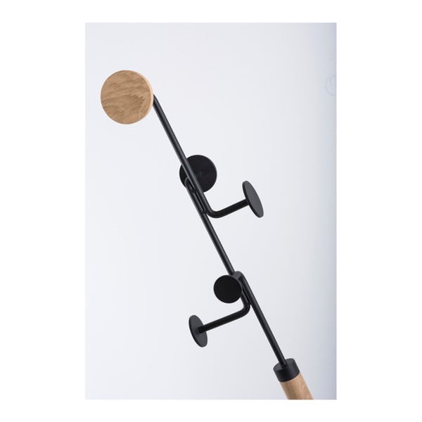 Hook tömör tölgyfa állófogas fekete elemekkel - Gazzda-image-4