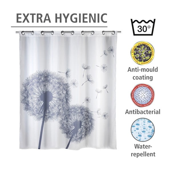 Dandelions fehér penészálló zuhanyfüggöny, 180 x 200 cm - Wenko-image-4