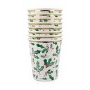 Egyszer használatos papírpohár készlet 8 db-os Holly Pattern – Meri Meri