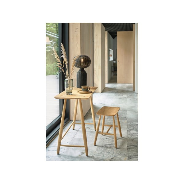 Fekete asztali lámpa rattan búrával (magasság 43 cm) Werna – Villa Collection-image-4