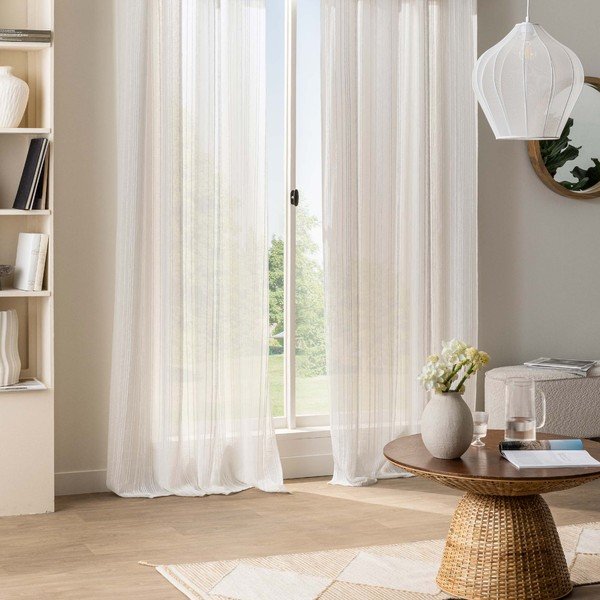 Fehér függöny 140x260 cm Zaho – douceur d'intérieur-image-2