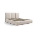Bézs kárpitozott ágyneműtartós franciaágy ágyráccsal 160x200 cm Brody – Mazzini Beds