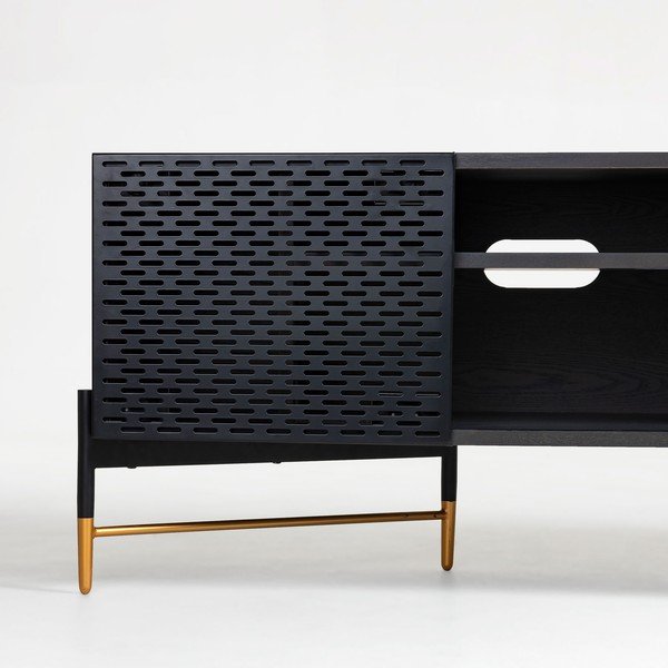 Norfort fekete TV-állvány - Kave Home-image-1