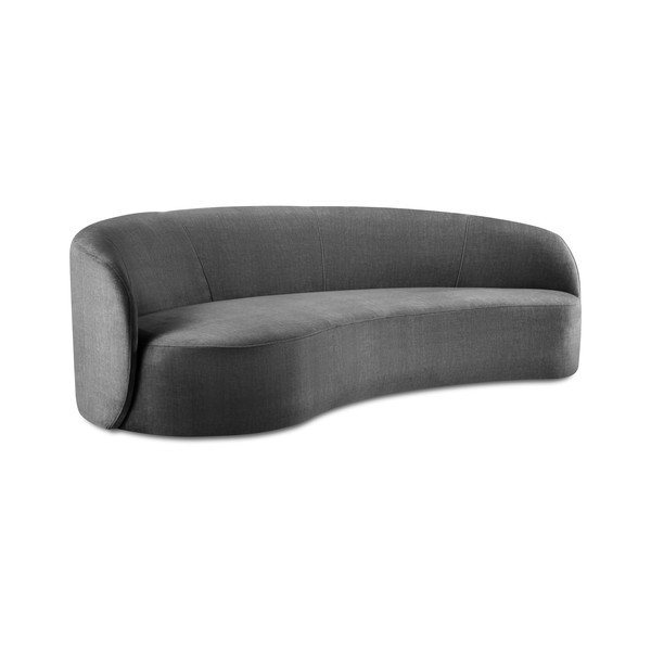 Debbie szürke bársony aszimmetrikus kanapé, bal oldali - Mazzini Sofas-image-2