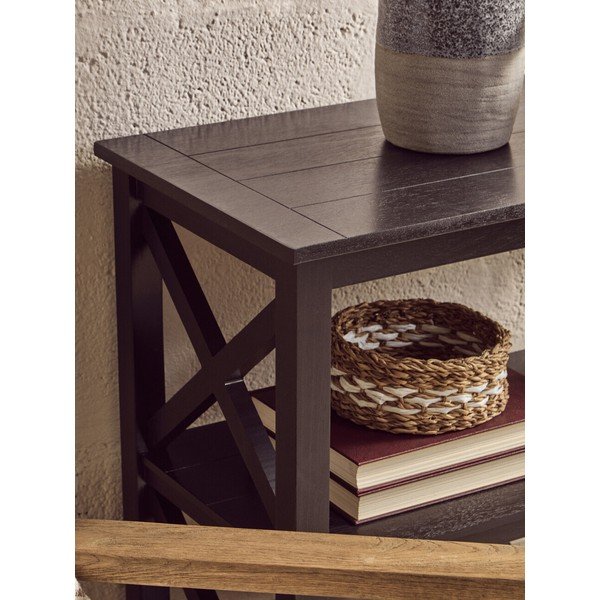 Fekete borovi fenyő polcos állvány 40x81x81 cm Heritage – Premier Housewares-image-2