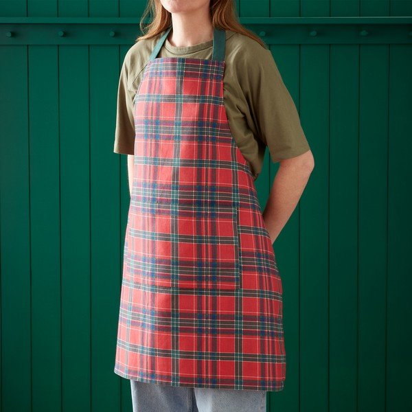 Pamut kötény karácsonyi mintával Christmas Tartan Check – Catherine Lansfield-image-1