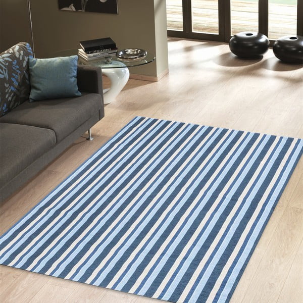 Stripes Blue fokozottan ellenálló konyhai szőnyeg, 130 x 190 cm - Webtappeti