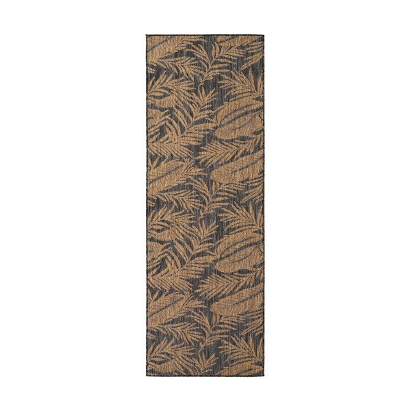 Fekete-barna kültéri-beltéri futószőnyeg 80x250 cm Mira 1451 – Ayyildiz Carpets