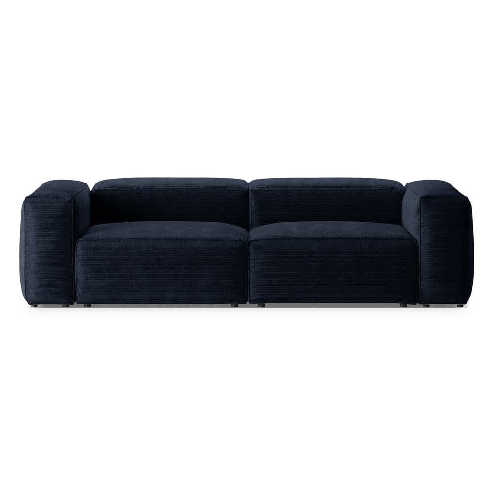 Sötétkék kordbársony kanapé 264 cm Bergamo Cosmopolitan Design