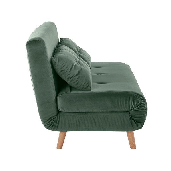 Zöld bársony kanapé 125 cm Magalli - Støraa-image-3