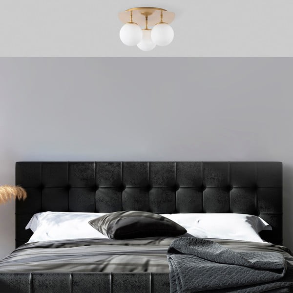 Aranyszínű mennyezeti lámpa üveg búrával 37x44 cm Well – Opviq lights-image-2