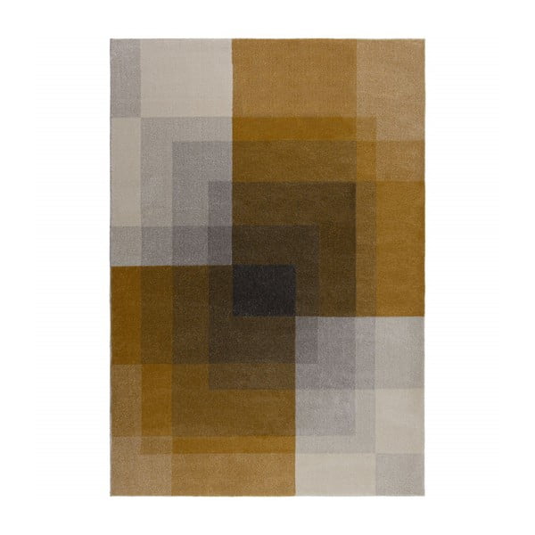 Plaza szürke-sárga szőnyeg, 120 x 170 cm - Flair Rugs