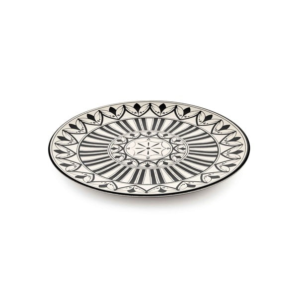 Maroc Tabak 6 db krémszínű porcelán tányér fekete mintával, ⌀ 26 cm - Mia-image-1