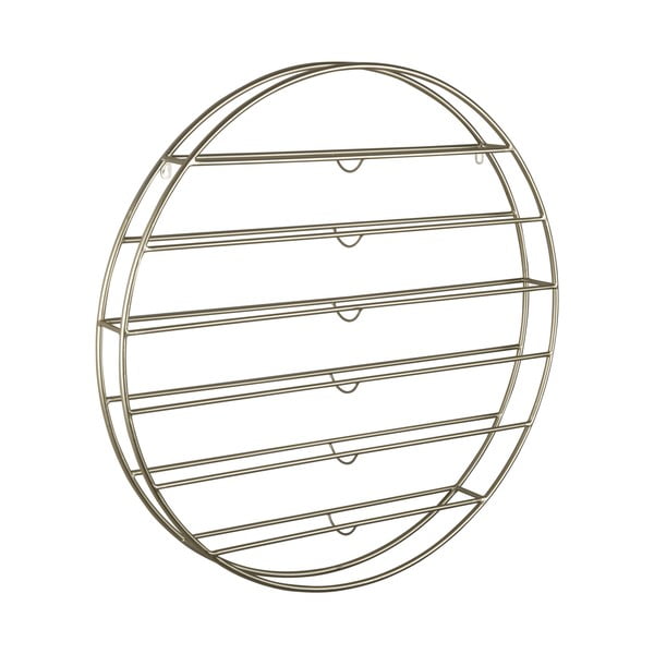 Aranyszínű fali fém bortartó polcos állvány, palackok száma 12 80x80x9 cm Redondo – PT LIVING-image-2