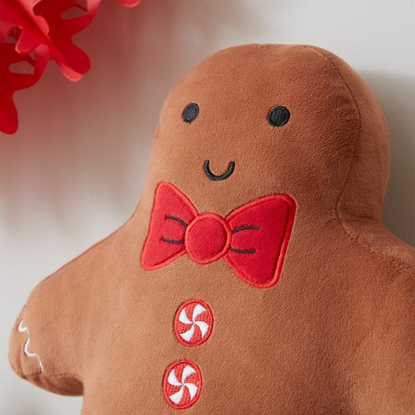 Bársony díszpárna karácsonyi mintával 28x37 cm Gingerbread – Catherine Lansfield-image-3