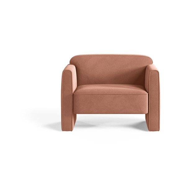 Rózsaszín bársony fotel Abby – Micadoni -image-1