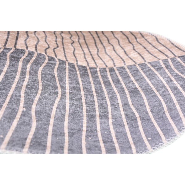 Szürke-krémszínű mosható kerek szőnyeg ø 120 cm Yuvarlak – Vitaus-image-2