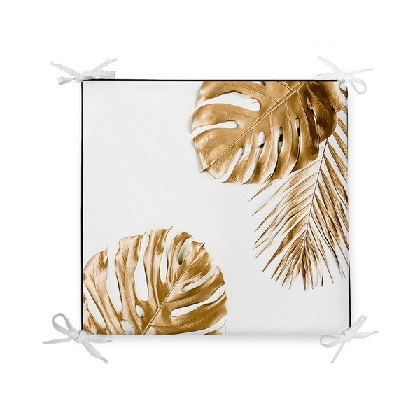 Gold Leaves pamutkeverék székpárna, 42 x 42 cm - Minimalist Cushion Covers