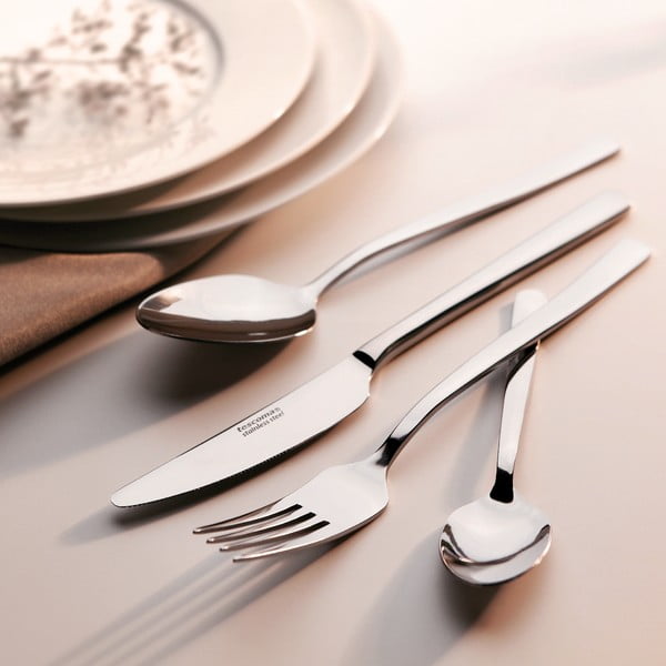 Ezüstszínű rozsdamentes acél evőeszköz készlet 24 db-os Victoria – Tescoma-image-1