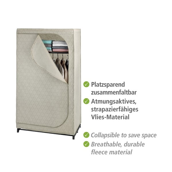 Bézs textil ruhásszekrény 90x160 cm Balance – Wenko-image-3