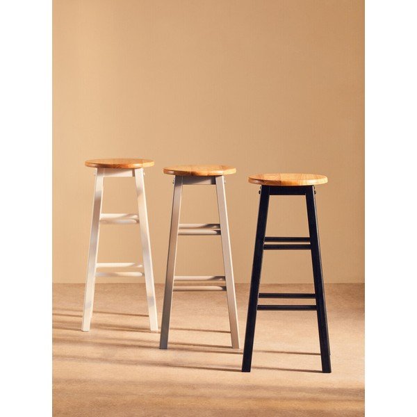Fekete-natúr színű kaucsukfa bárszék (ülésmagasság 74 cm) Chester – Premier Housewares-image-3