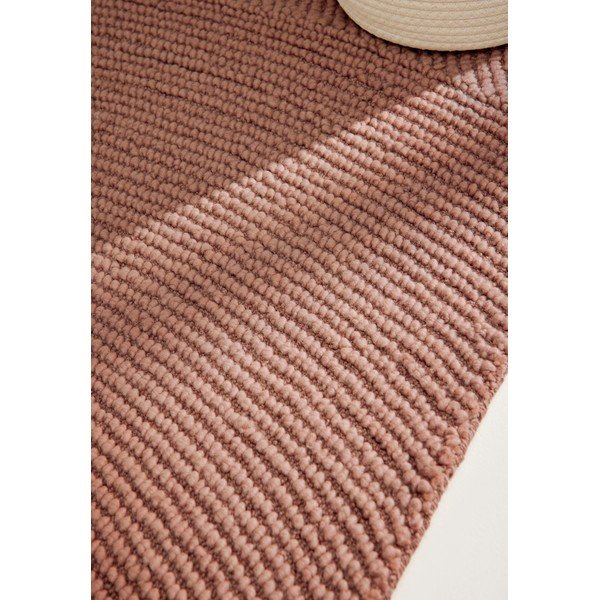 Terrakotta színű kézi szövésű gyapjú futószőnyeg 80x200 cm Calmio – Hanse Home-image-2