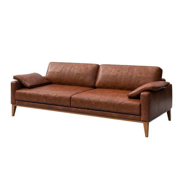 Musso konyakbarna bőrkanapé, 211 cm - MESONICA-image-2