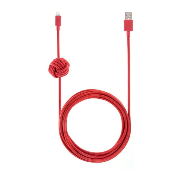 Night Cable L piros szinkron és töltőkábel iPhone-hoz, hossza 3 m - Native Union
