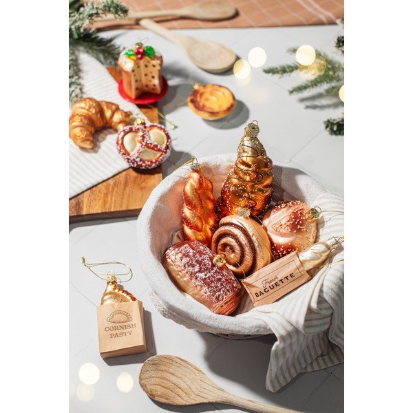 Üveg karácsonyfadísz 3 cm Pastel de Nata – Sass & Belle-image-4